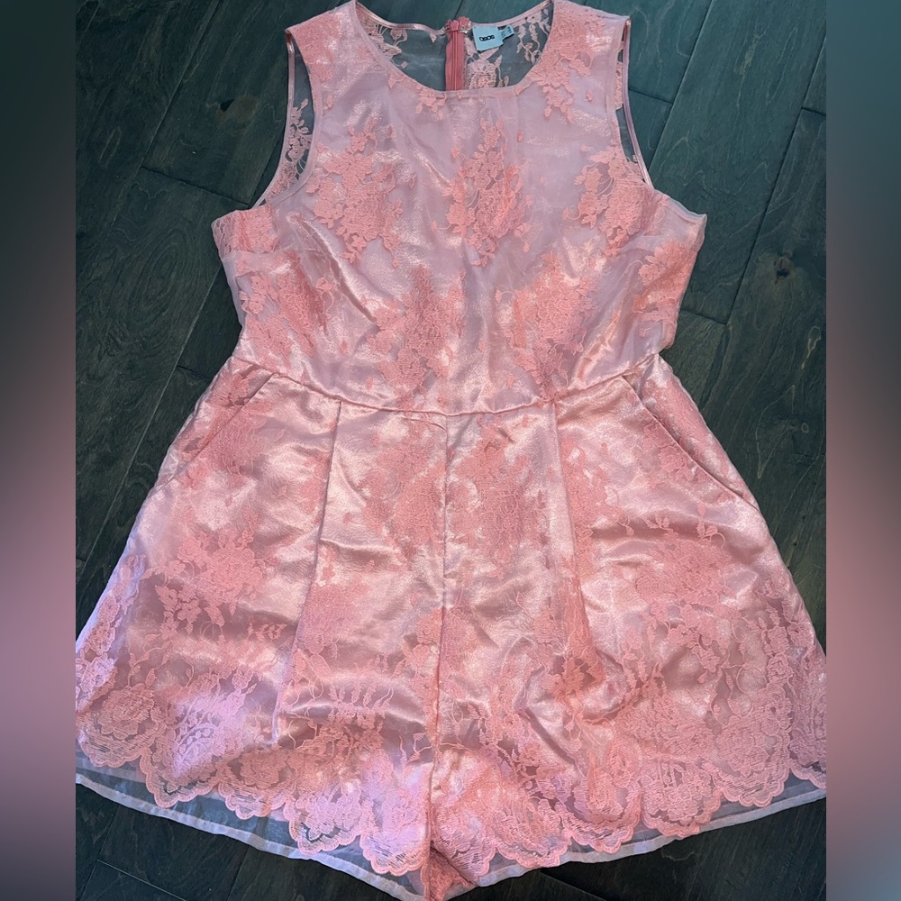 ASOS Pink Lace and Mesh Romper